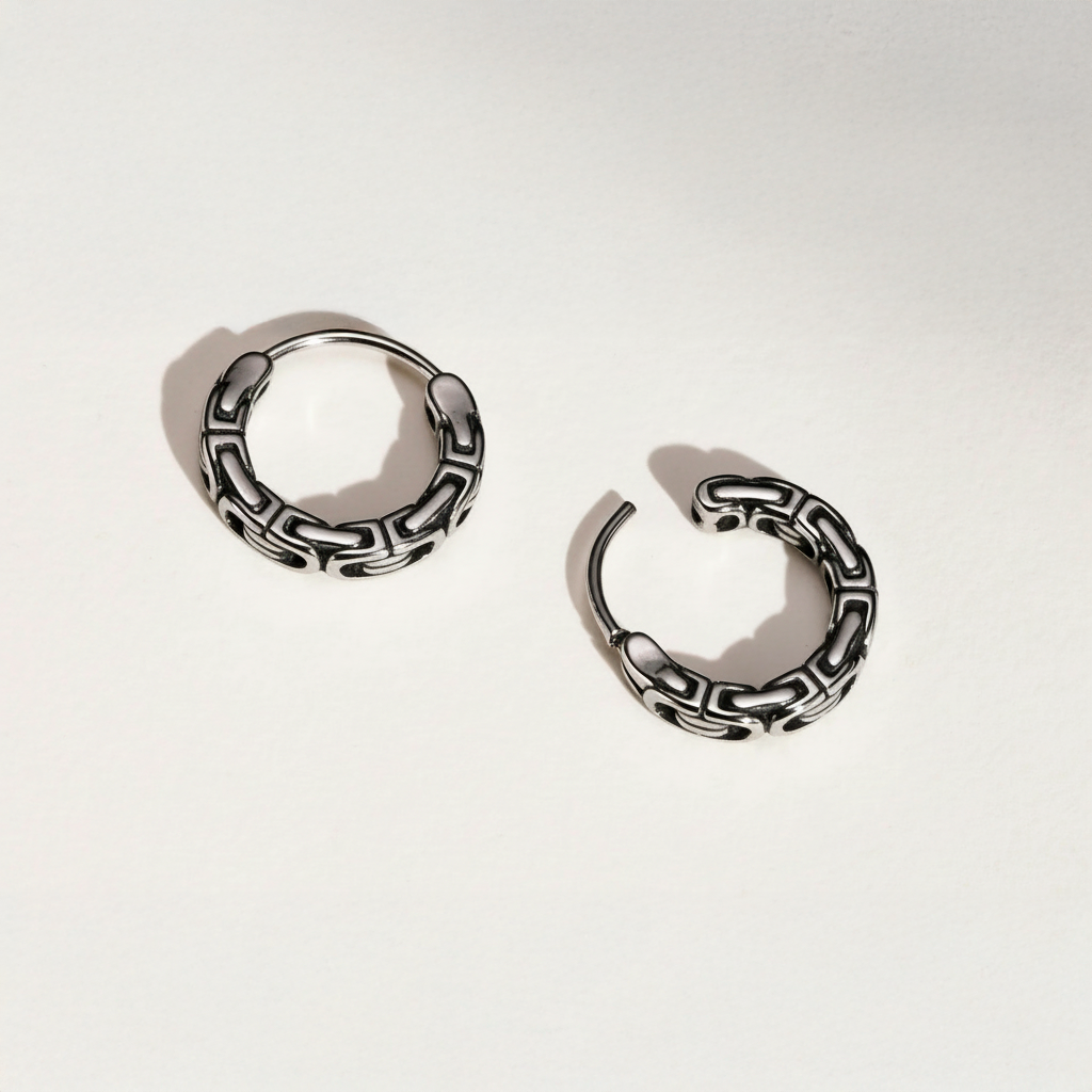 Braided Link Hoop Earrings