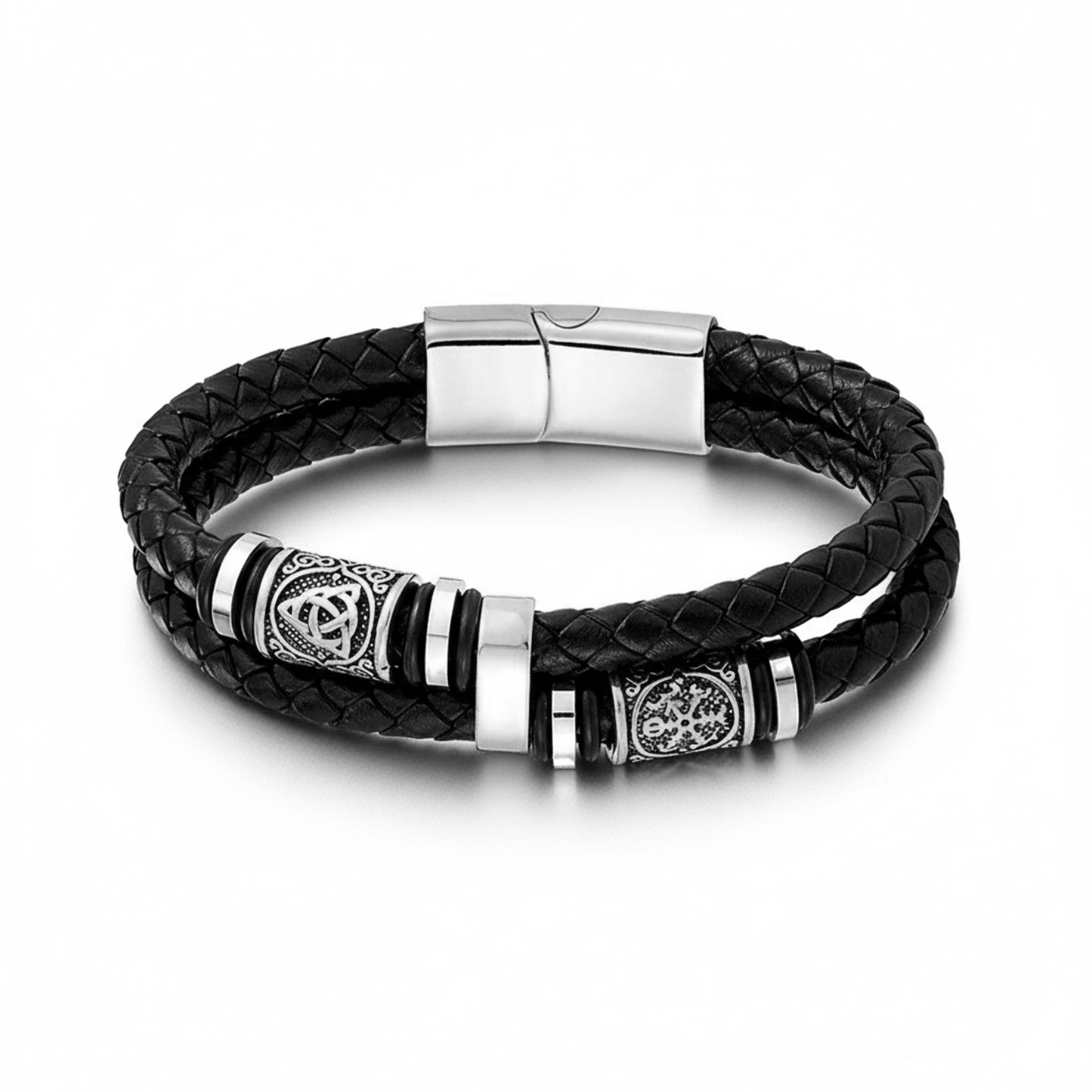 Celtic Knot & Vegvisir Dual Bracelet
