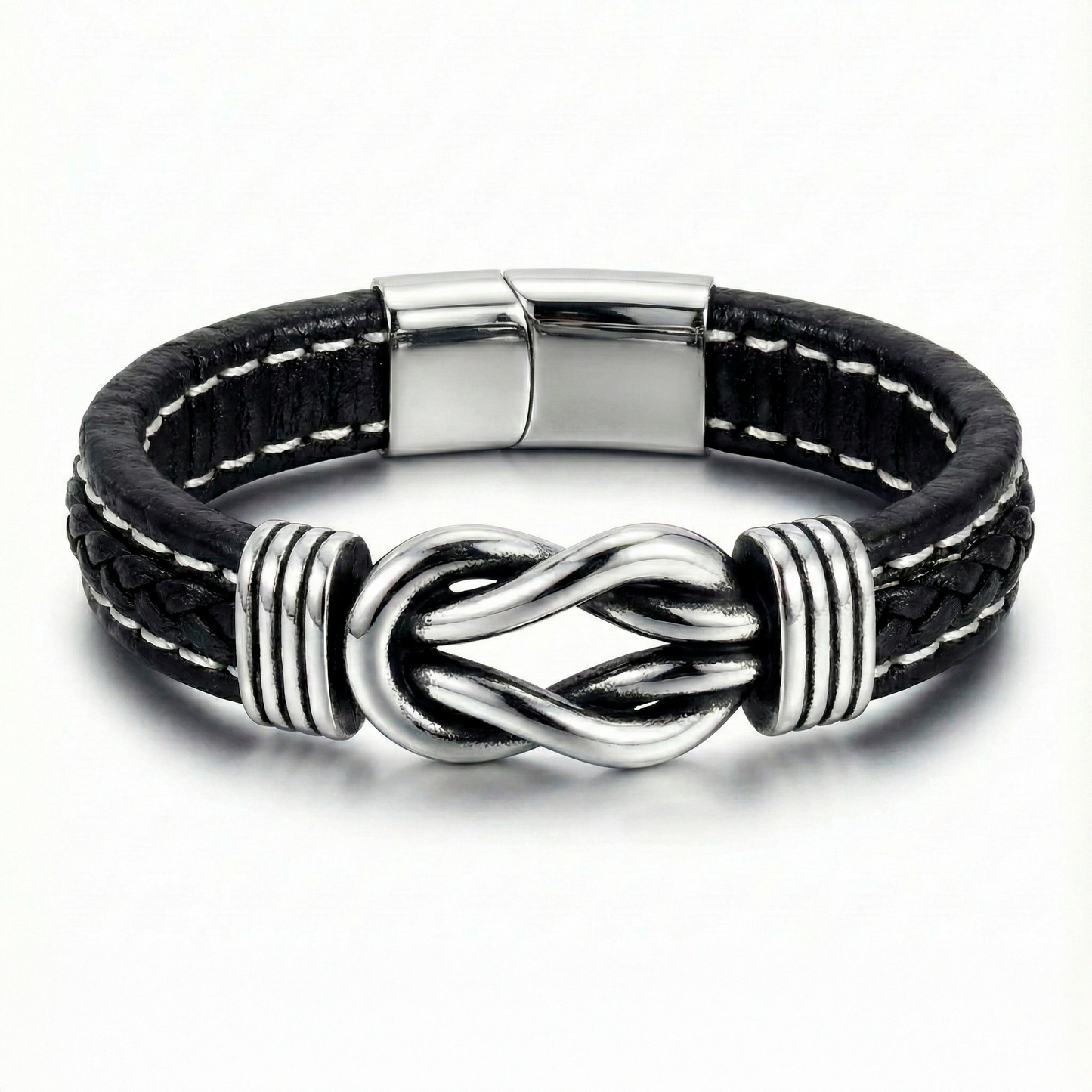 Einar Leather & Steel Bracelet