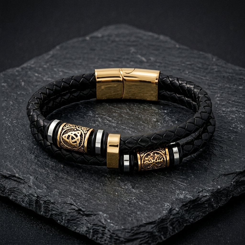 Celtic Knot & Vegvisir Dual Bracelet