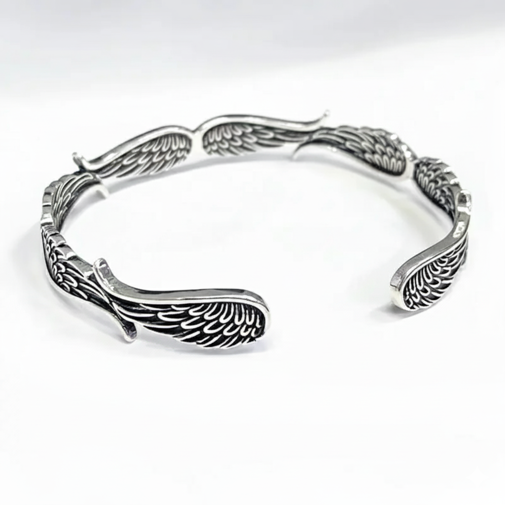 Valkyrie Wings Bracelet in Silver