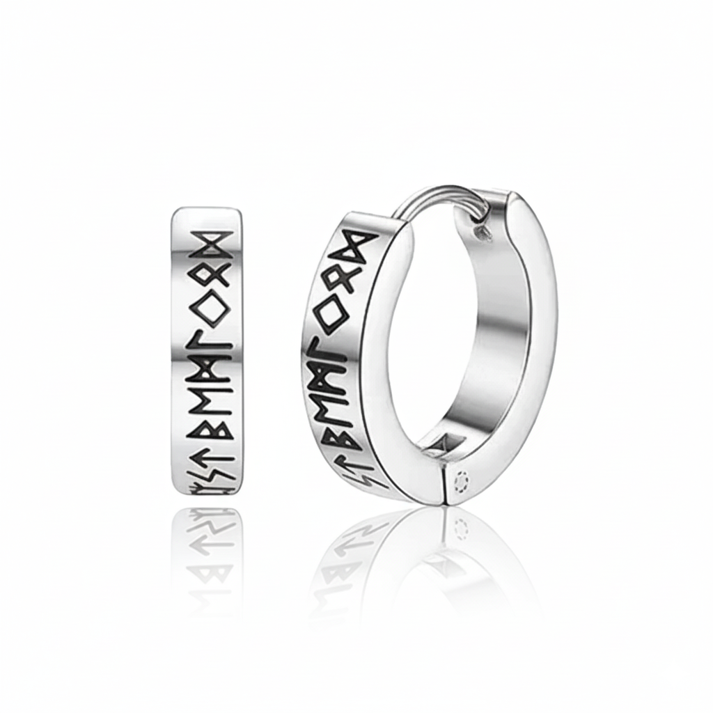 Skaldic Rune Hoop Earrings