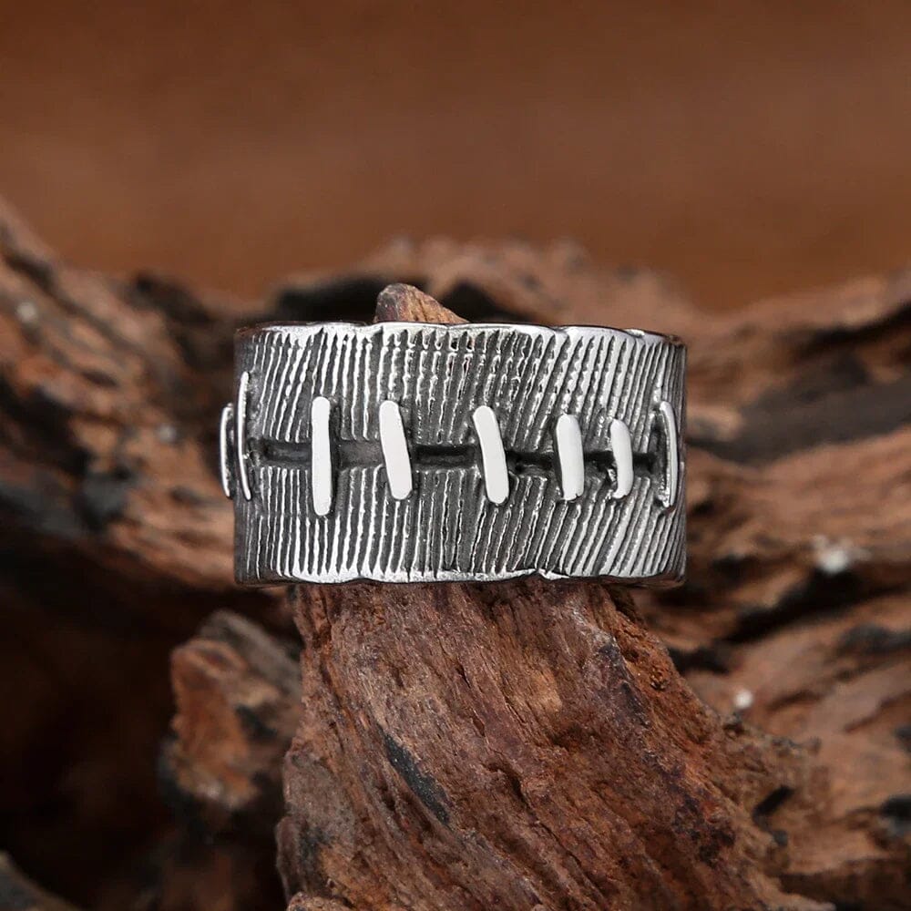 Berserker Ring – Warrior's Scars in Stainless Steel Ring Skaldic Jewelry