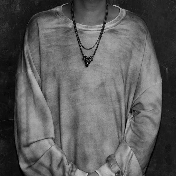 Goat Skull Pendant in Stainless Steel Necklace Skaldic Jewelry