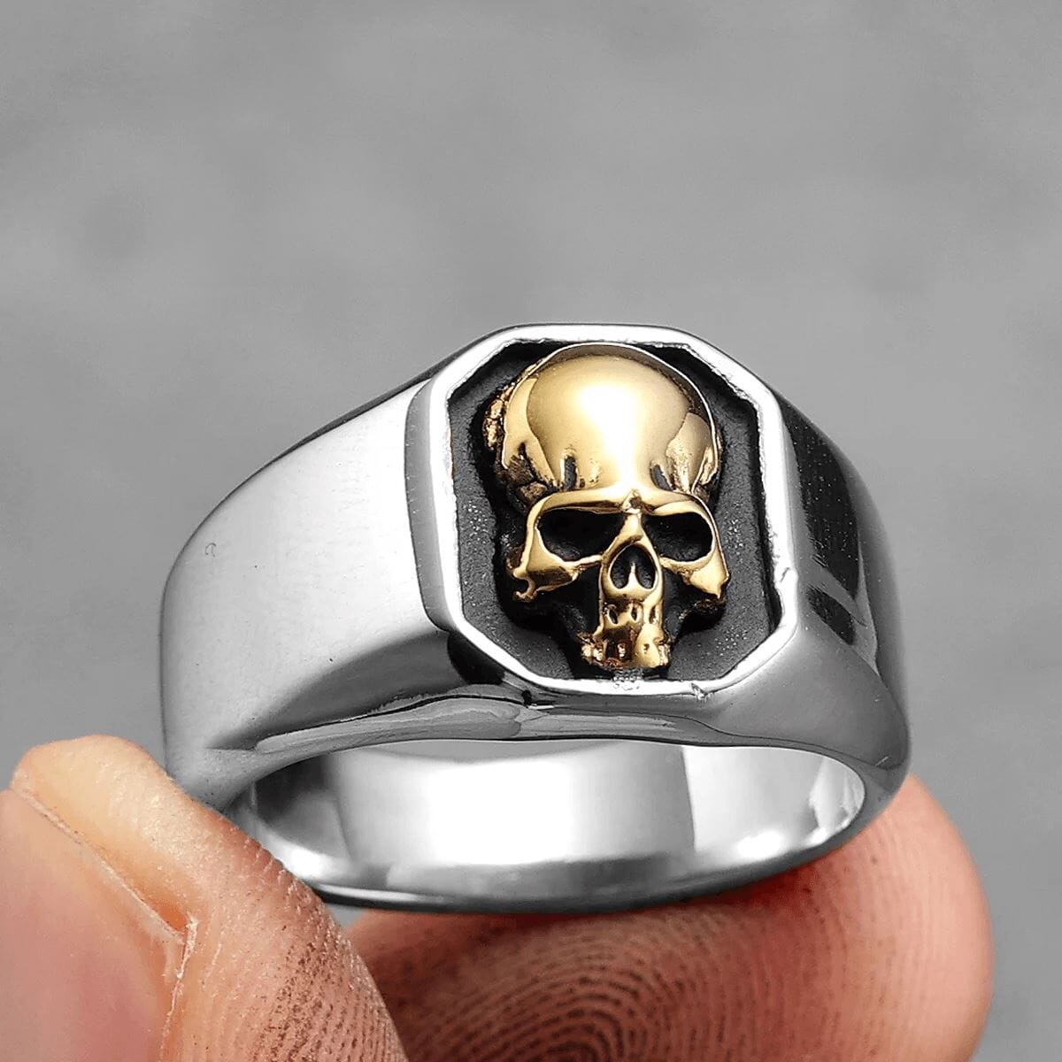 Nordic Skull Warrior Ring Ring Skaldic Jewelry Gold 7