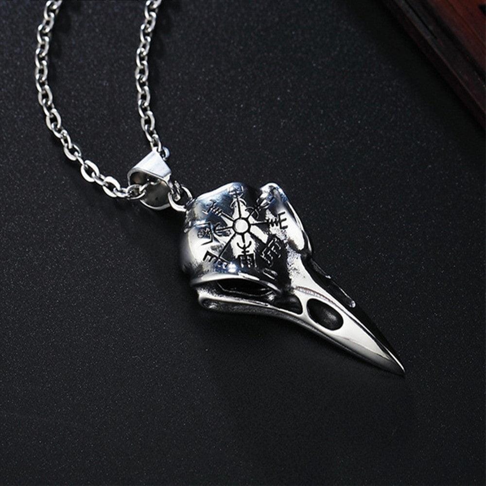 Raven Skull Amulet Necklace Necklace Skaldic Jewelry