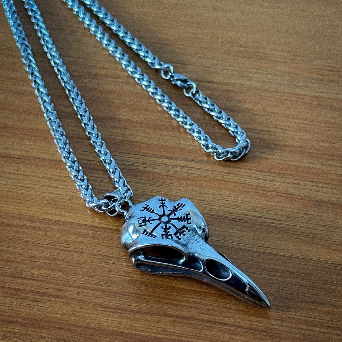 Raven Skull Amulet Necklace Necklace Skaldic Jewelry