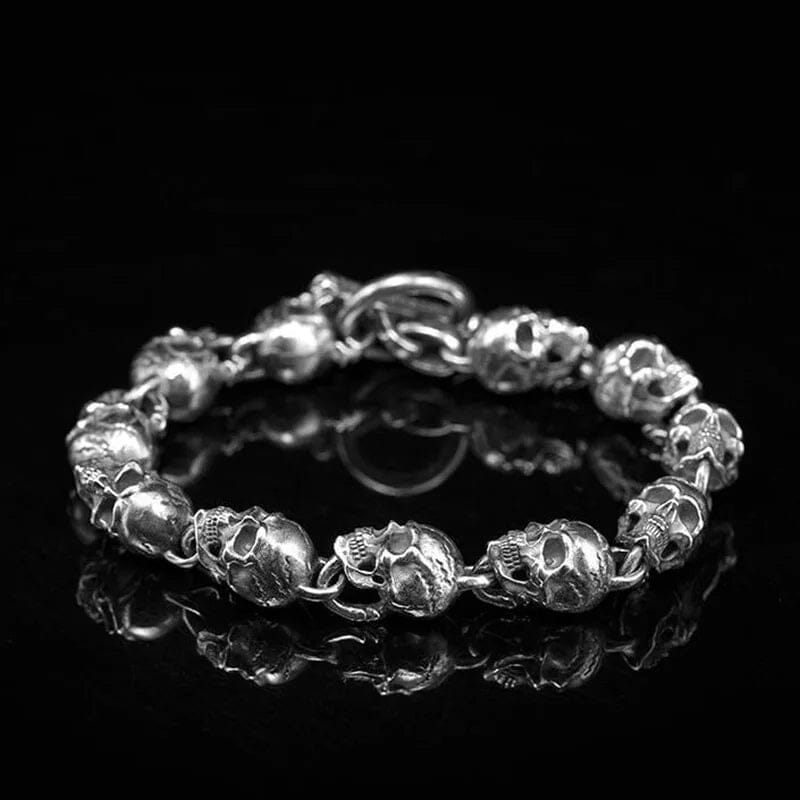 Skull Legion Sterling Silver Bracelet Bracelet Skaldic Jewelry