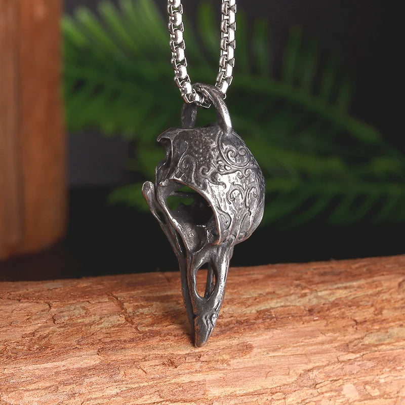 Raven Skull Amulet Necklace