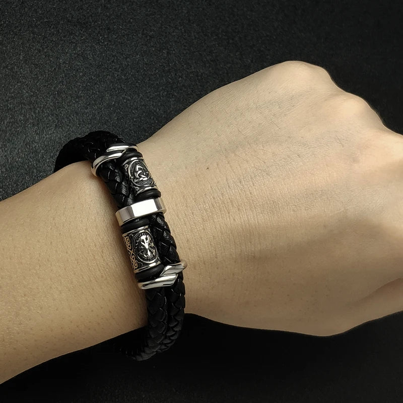 Celtic Knot & Vegvisir Dual Bracelet