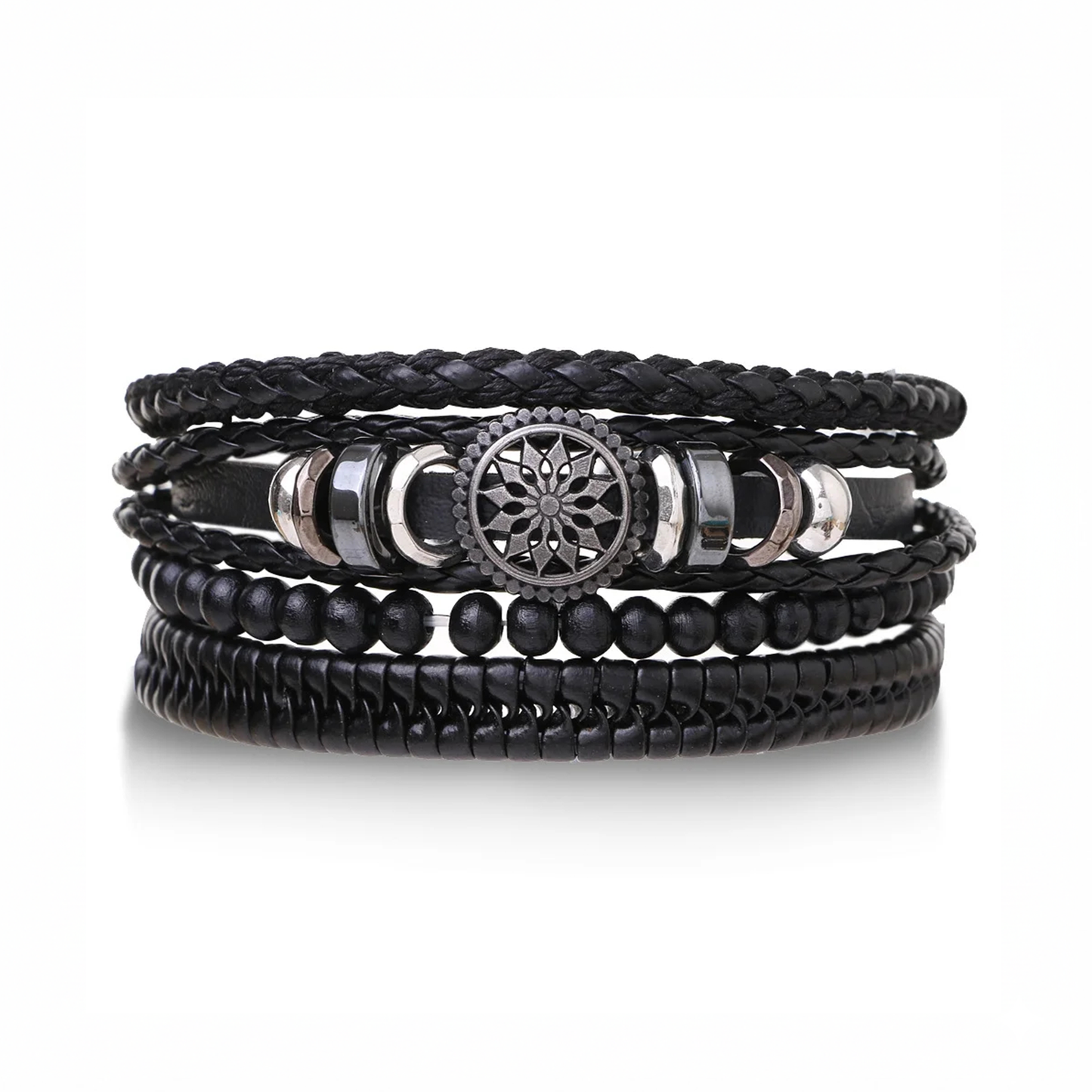 Viking Compass Leather Bracelet