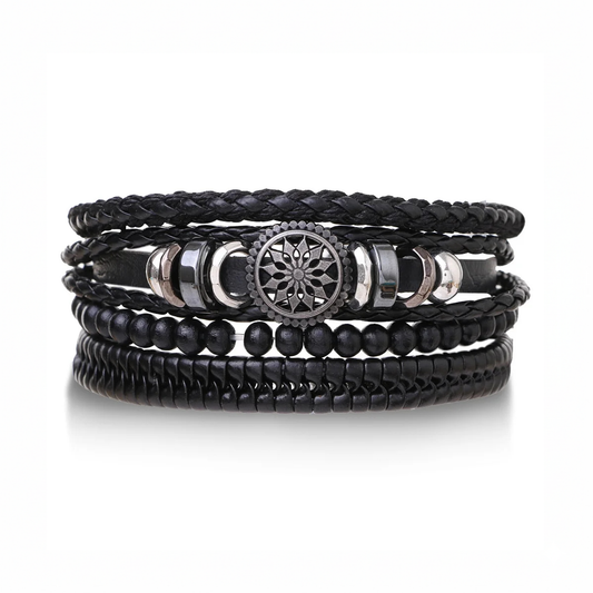 Viking Compass Leather Bracelet