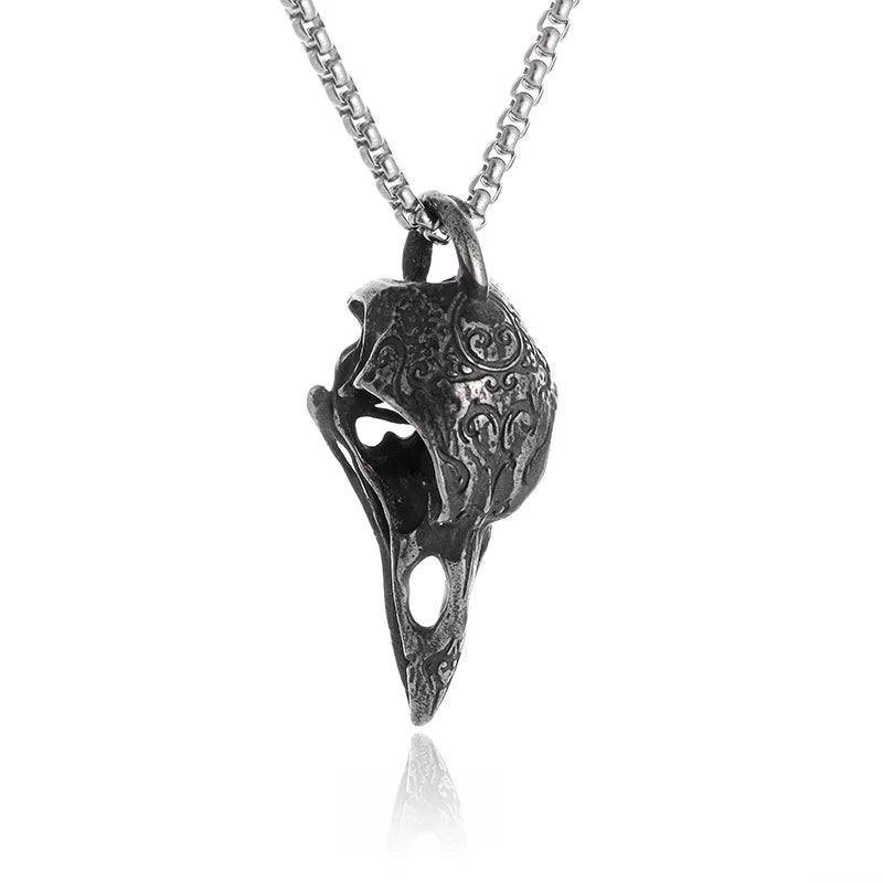 Raven Skull Amulet Necklace