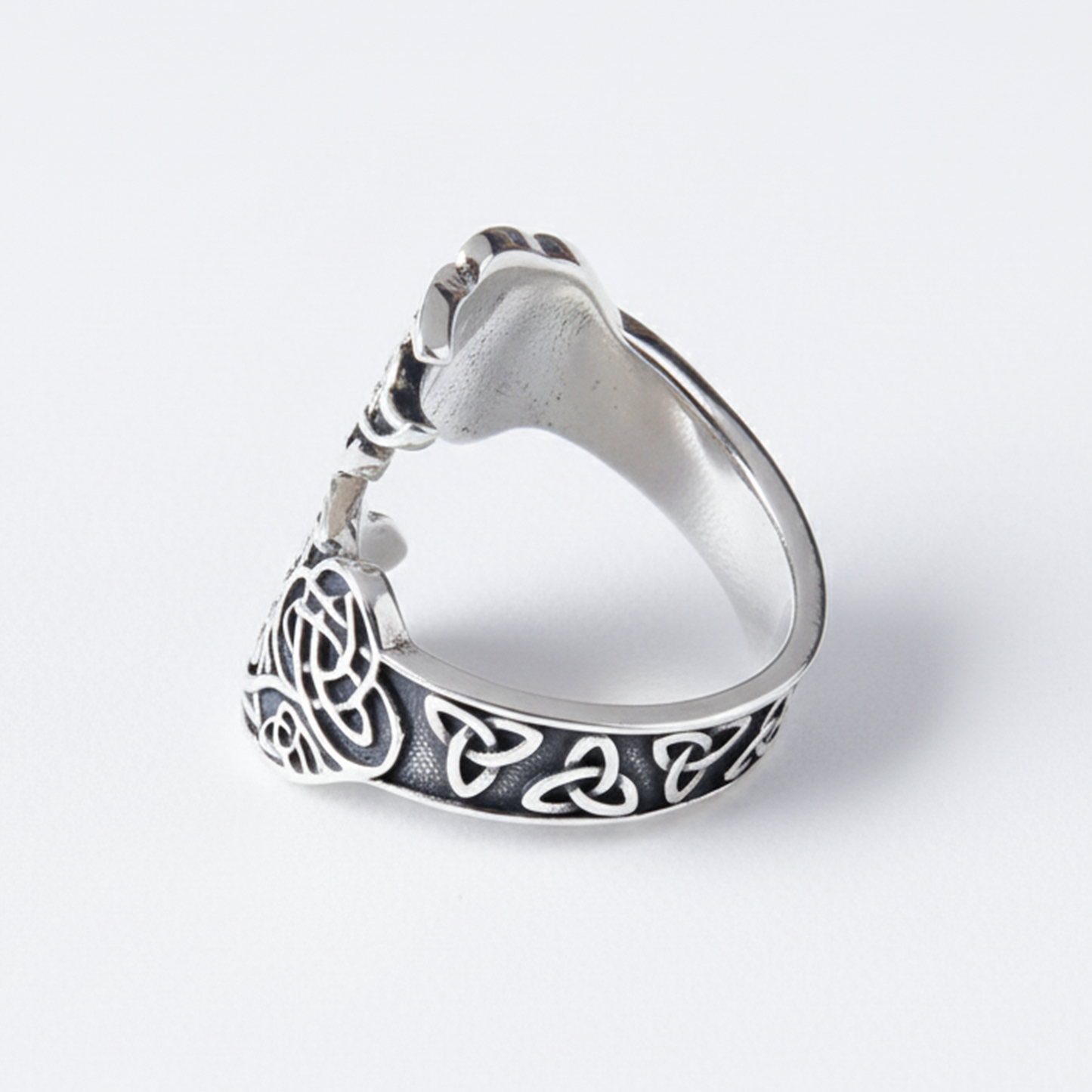 Celtic Claw Ring in Silver