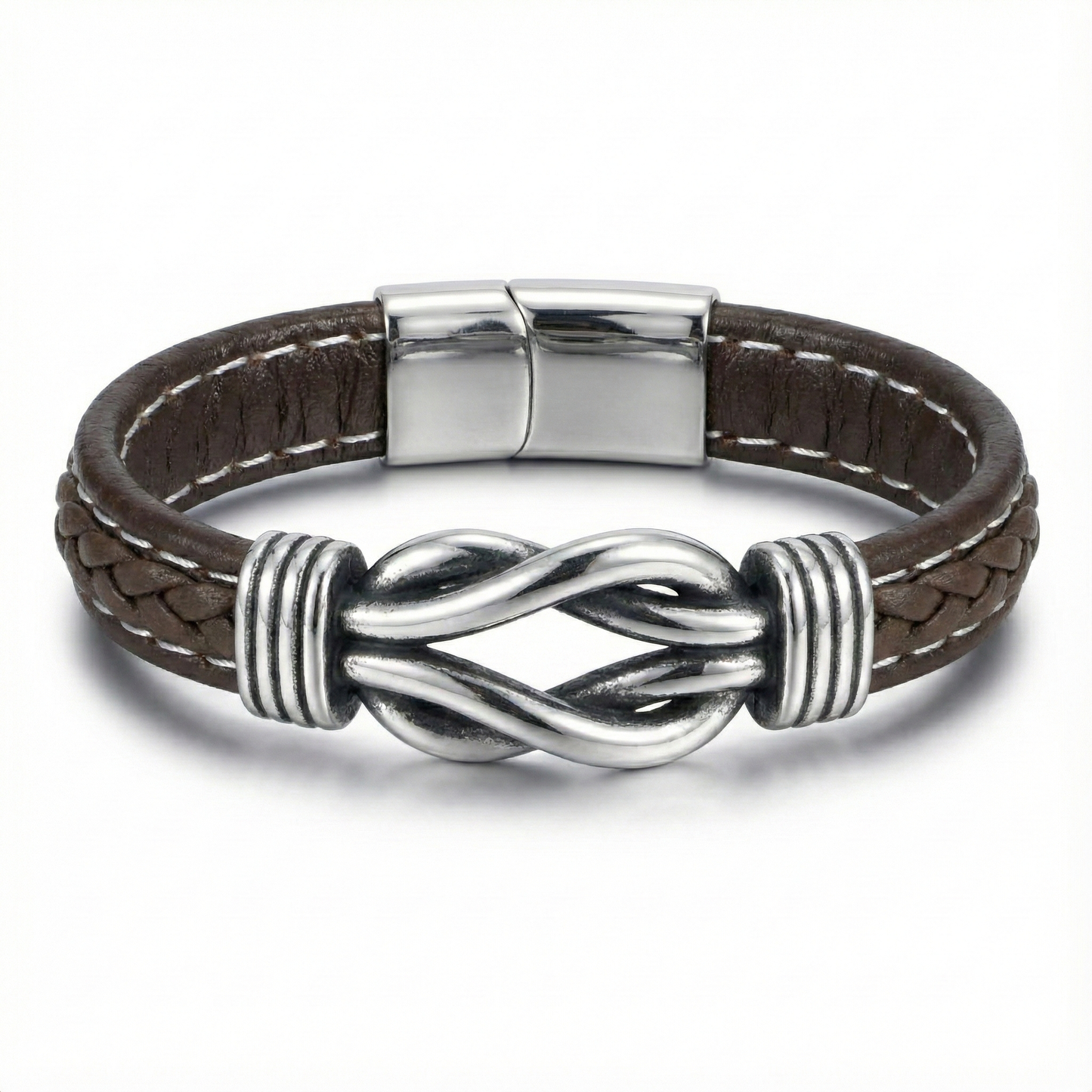 Einar Leather & Steel Bracelet