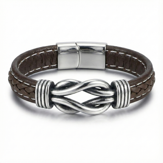 Einar Leather & Steel Bracelet