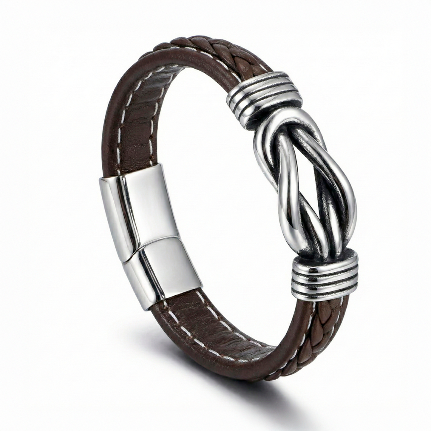 Einar Leather & Steel Bracelet