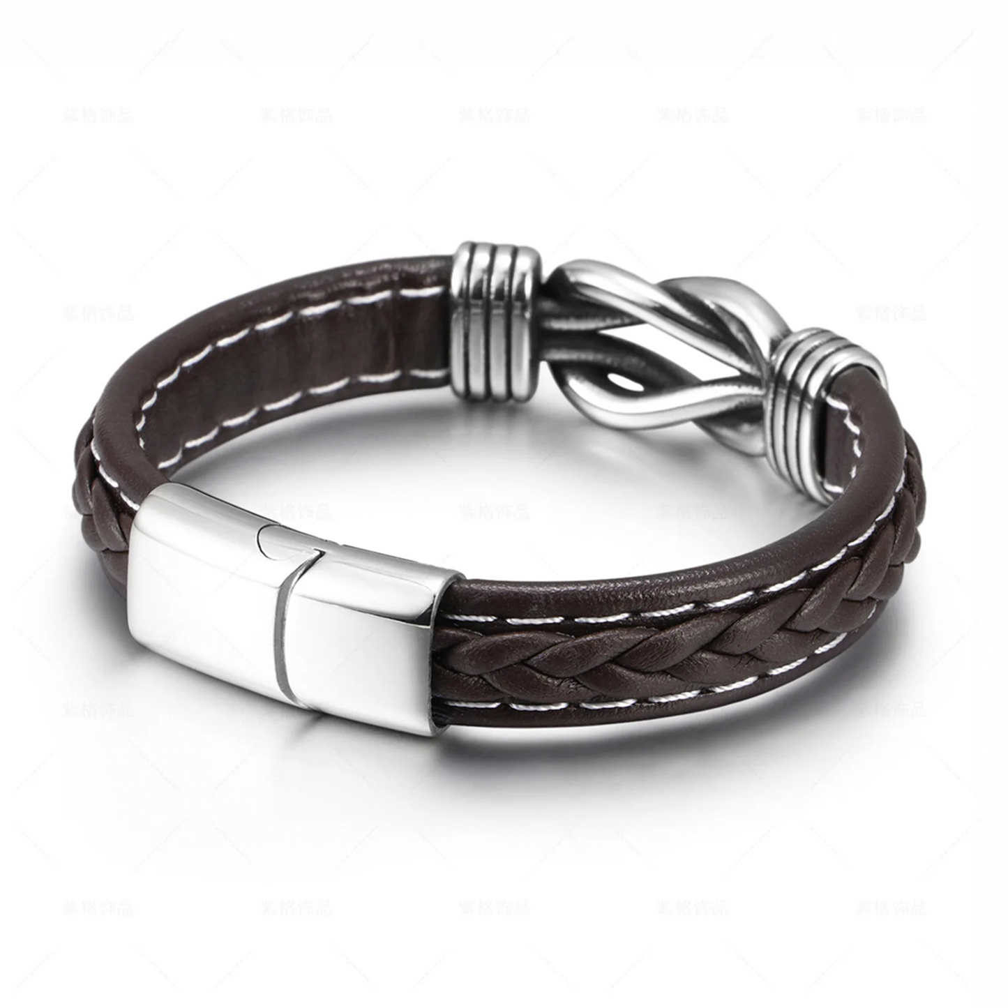 Einar Leather & Steel Bracelet