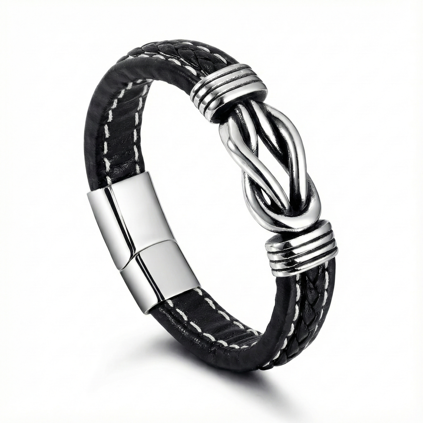 Einar Leather & Steel Bracelet