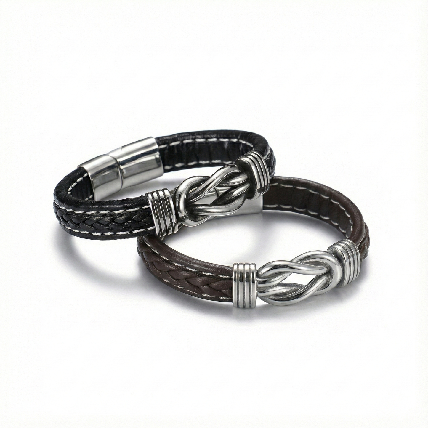 Einar Leather & Steel Bracelet