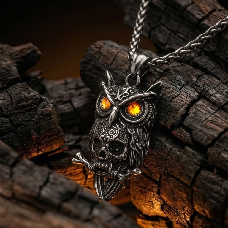 Owl Skull Necklace