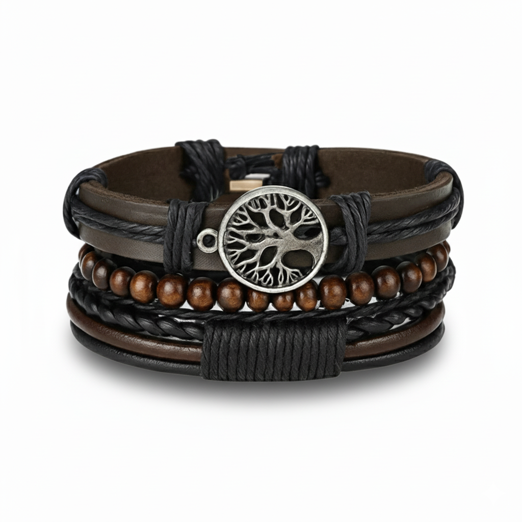 Yggdrasil Leather Bracelet