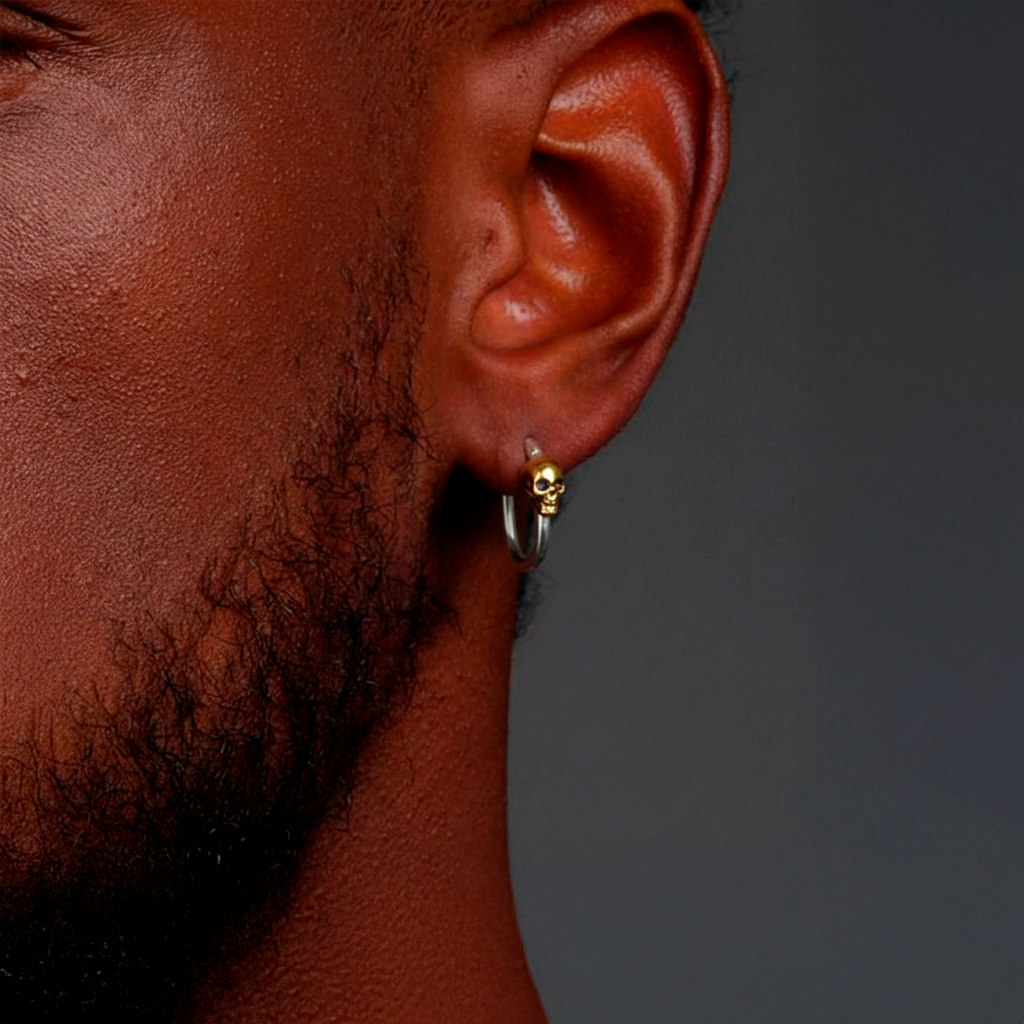 Gothic Skull Earrings in Silver