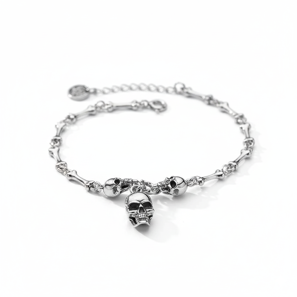 Skull & Bones Bracelet in Silver