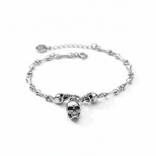 Skull & Bones Bracelet in Silver