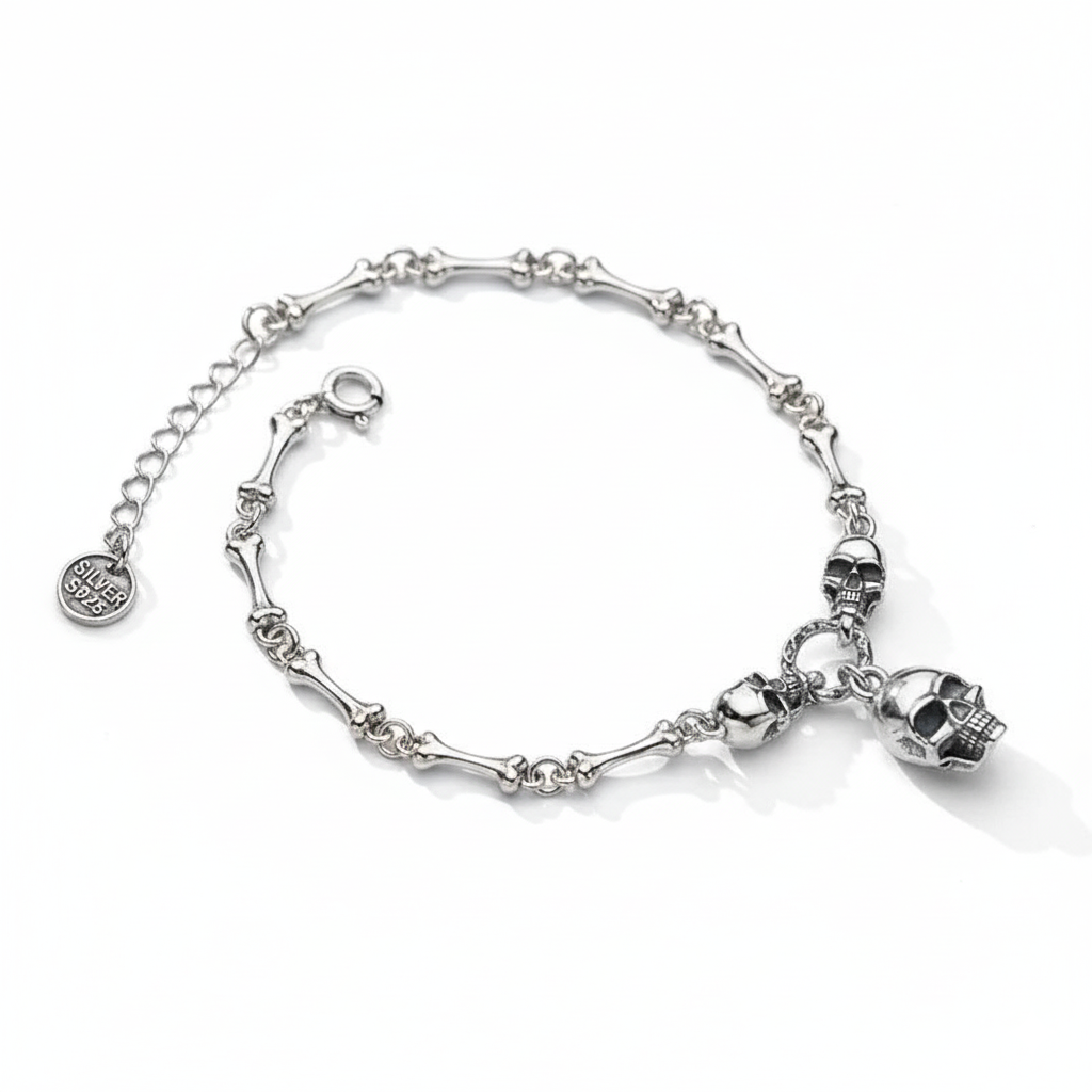 Skull & Bones Bracelet in Silver