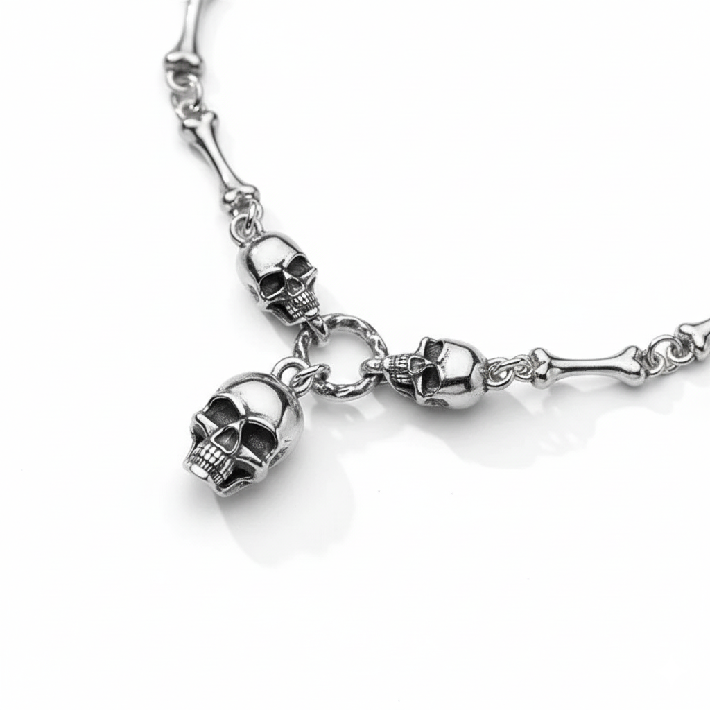 Skull & Bones Bracelet in Silver