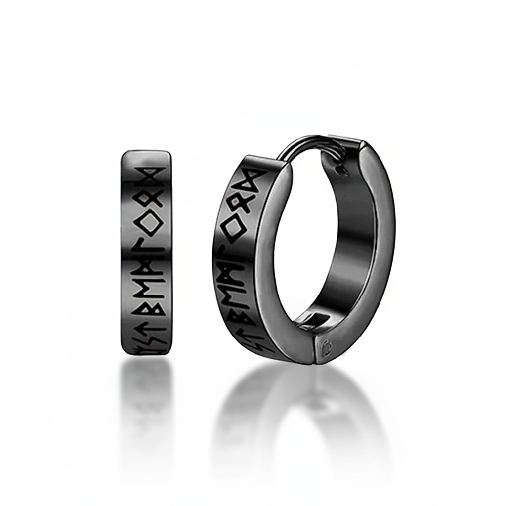 Skaldic Rune Hoop Earrings