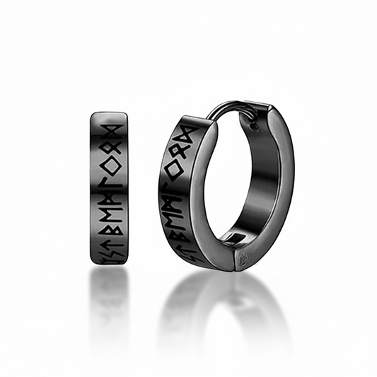 Skaldic Rune Hoop Earrings