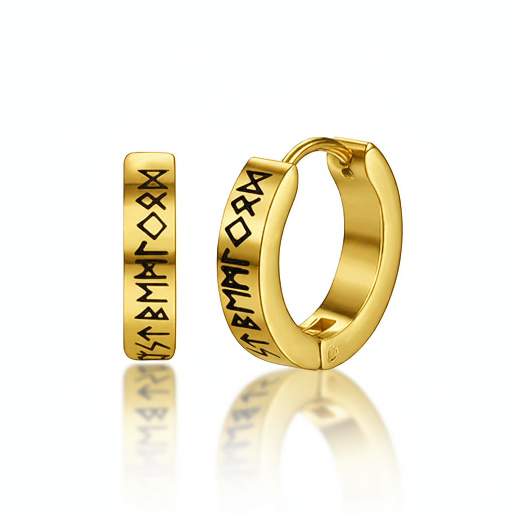 Skaldic Rune Hoop Earrings