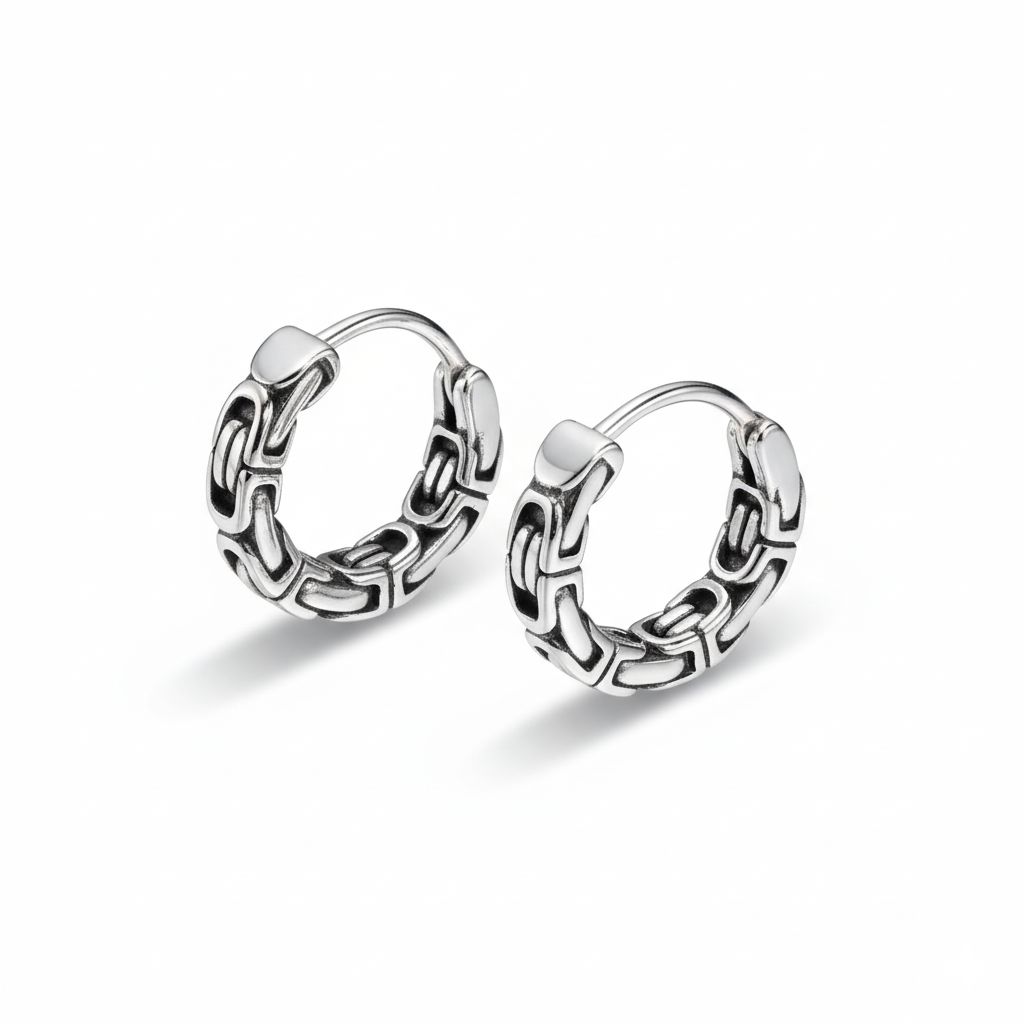 Braided Link Hoop Earrings