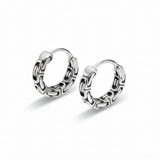 Braided Link Hoop Earrings