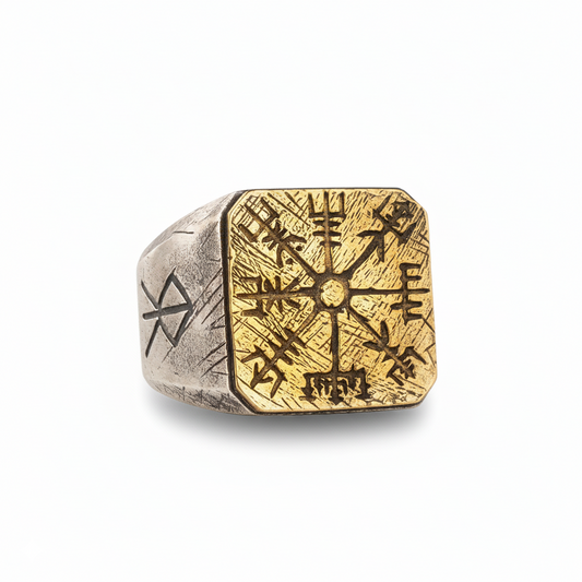 Vegvisir Viking Compass Ring in Silver