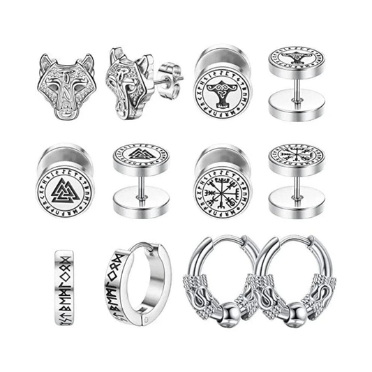 Skaldic Stainless Steel Earring Set