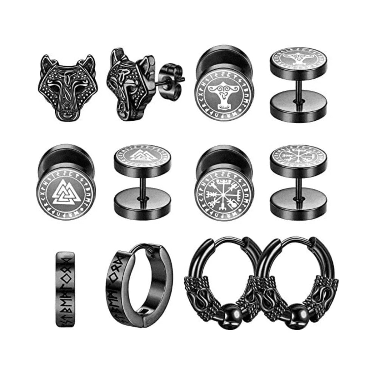 Skaldic Stainless Steel Earring Set