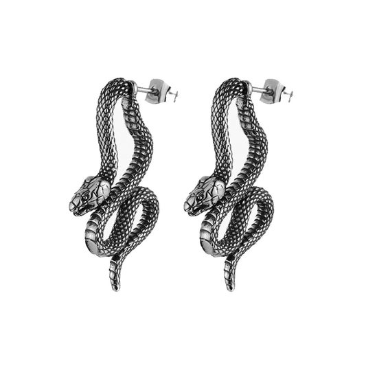 Enchanting Snake Earrings in Stainless Steel