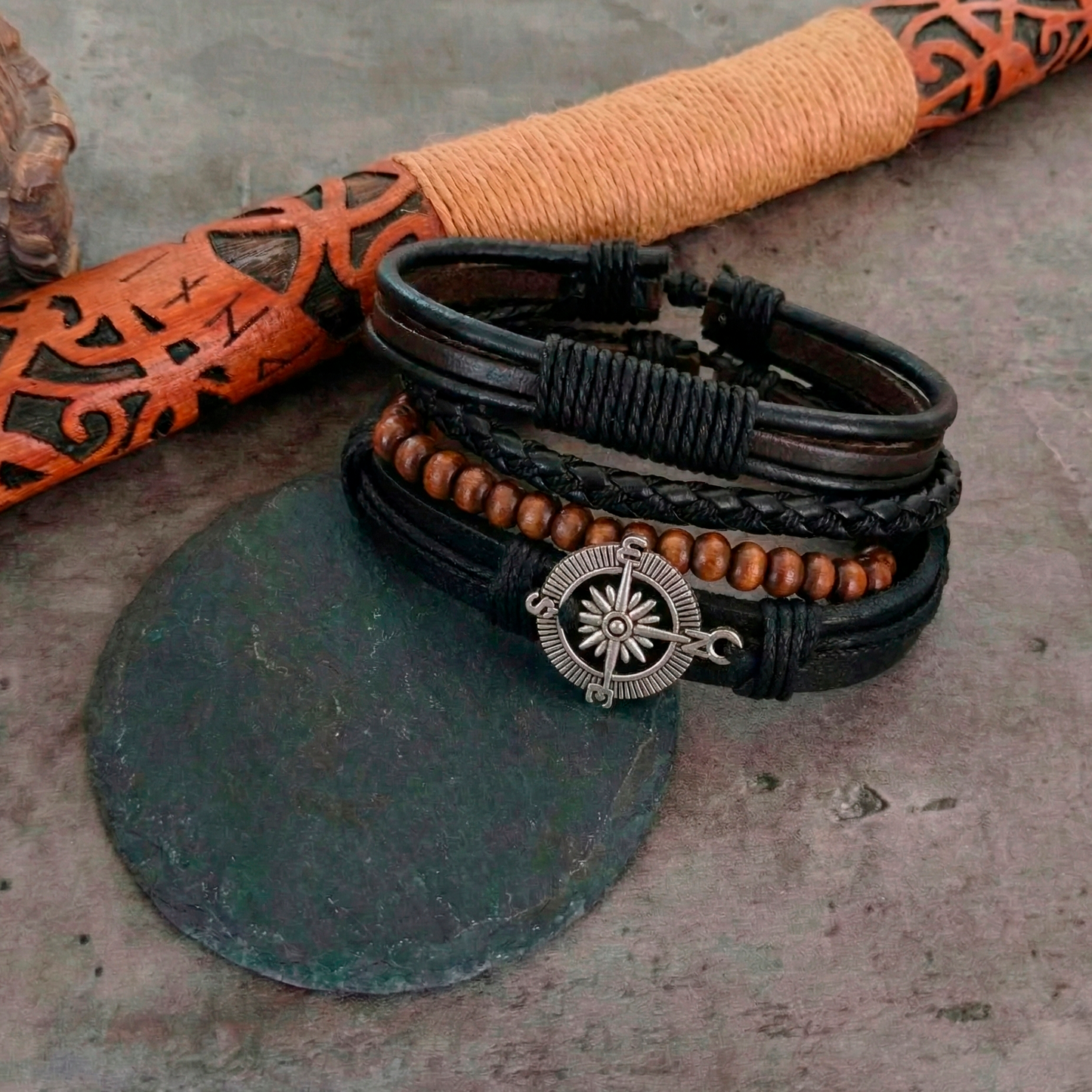 Pathfinder Leather Bracelet