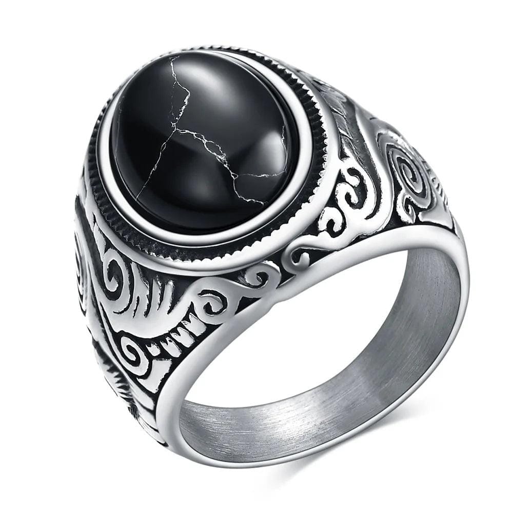 Baldur’s Oath Stainless Steel Ring Ring [Skaldic_Jewelry] Black and Silver 7 