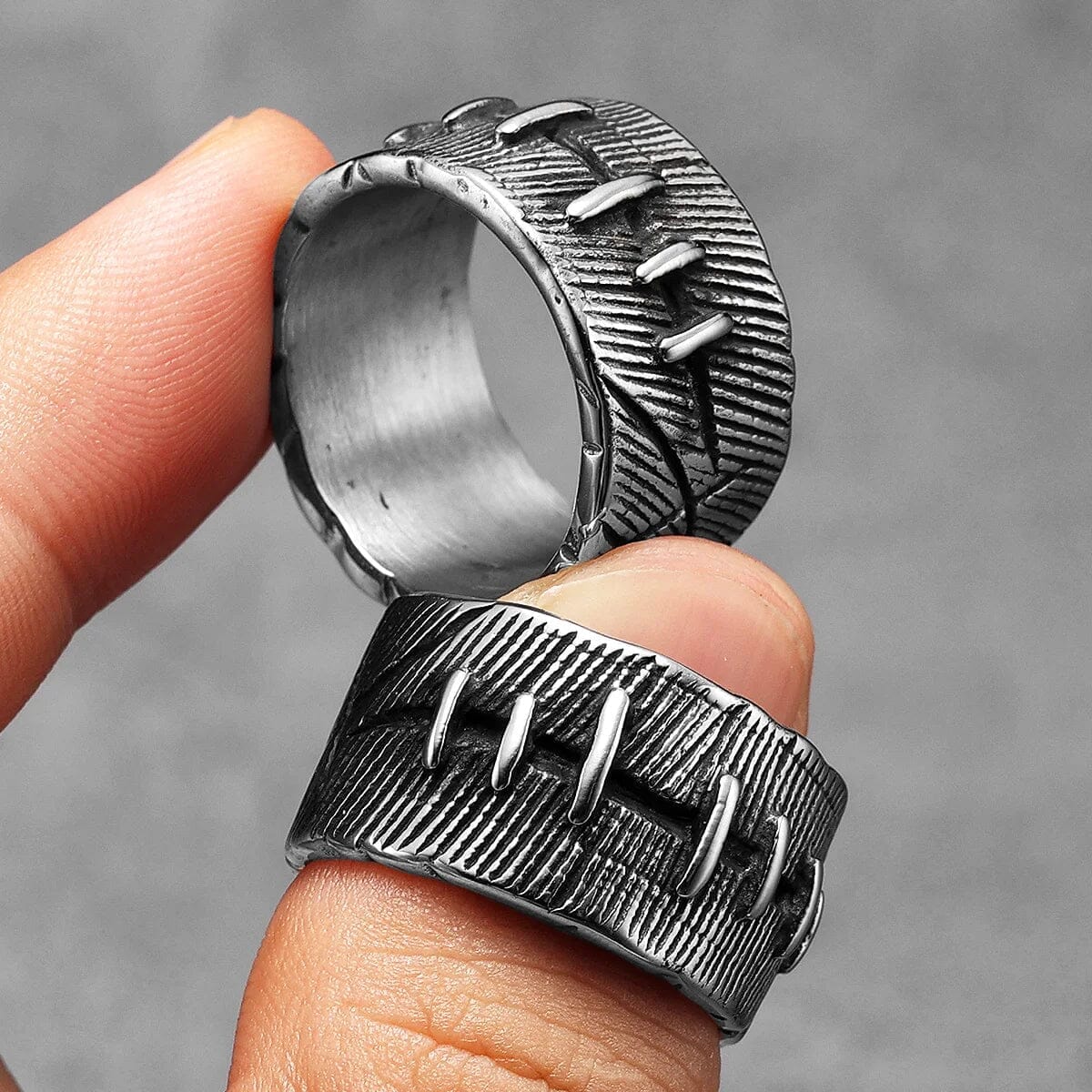 Berserker Ring – Warrior's Scars in Stainless Steel Ring [Skaldic_Jewelry] 