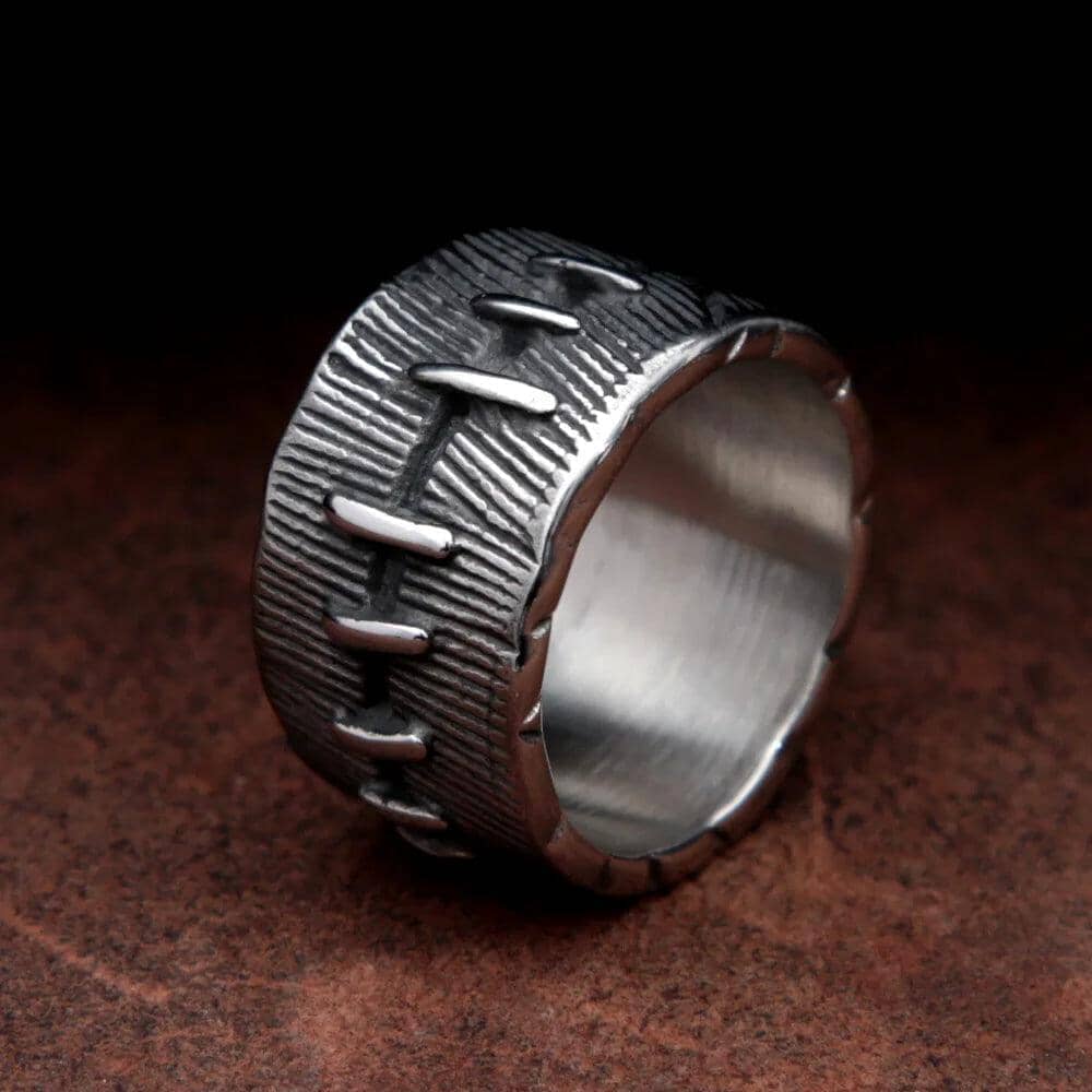 Berserker Ring – Warrior's Scars in Stainless Steel Ring [Skaldic_Jewelry] 