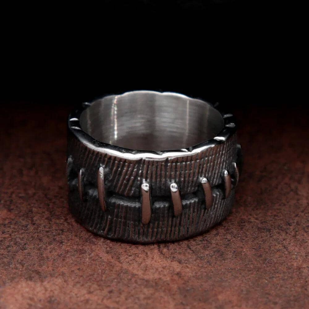 Berserker Ring – Warrior's Scars in Stainless Steel Ring [Skaldic_Jewelry] 