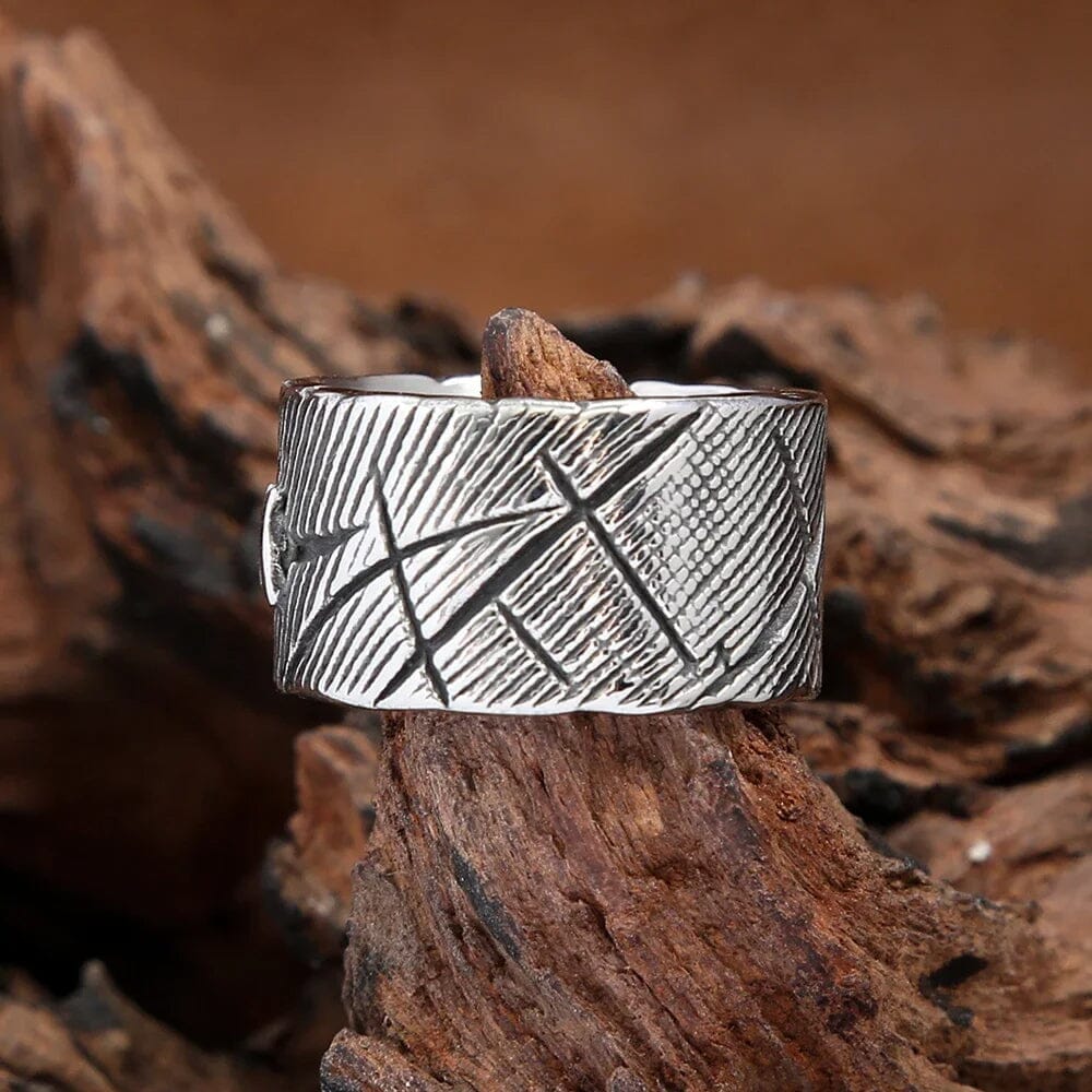 Berserker Ring – Warrior's Scars in Stainless Steel Ring [Skaldic_Jewelry] 