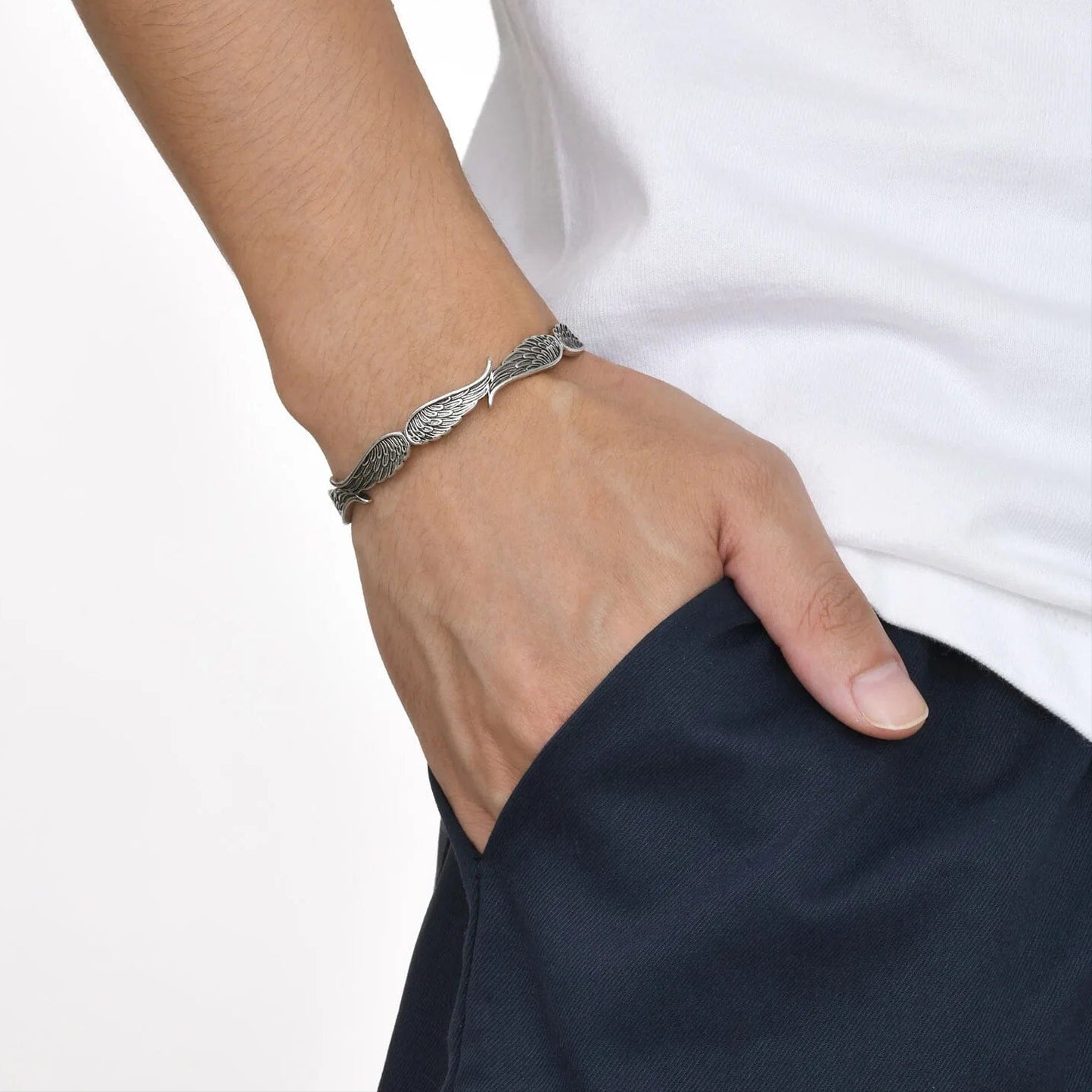 Valkyrie Wings Bracelet in Silver Bracelet Skaldic Jewelry 