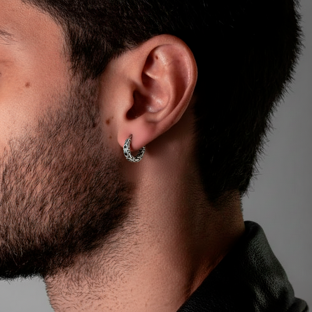 Braided Link Hoop Earrings