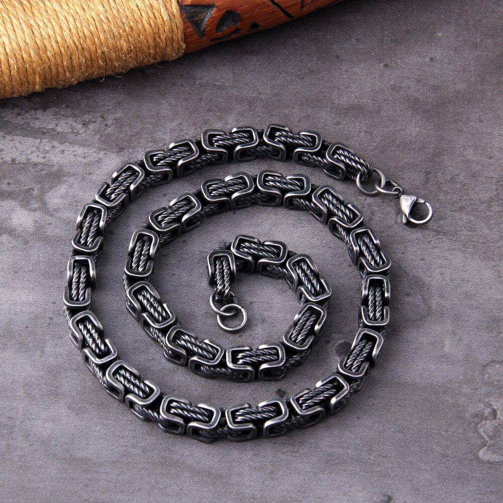 Braided Stainless Steel Necklace for Men Necklace Skaldic Jewelry 24 in / 60 cm 