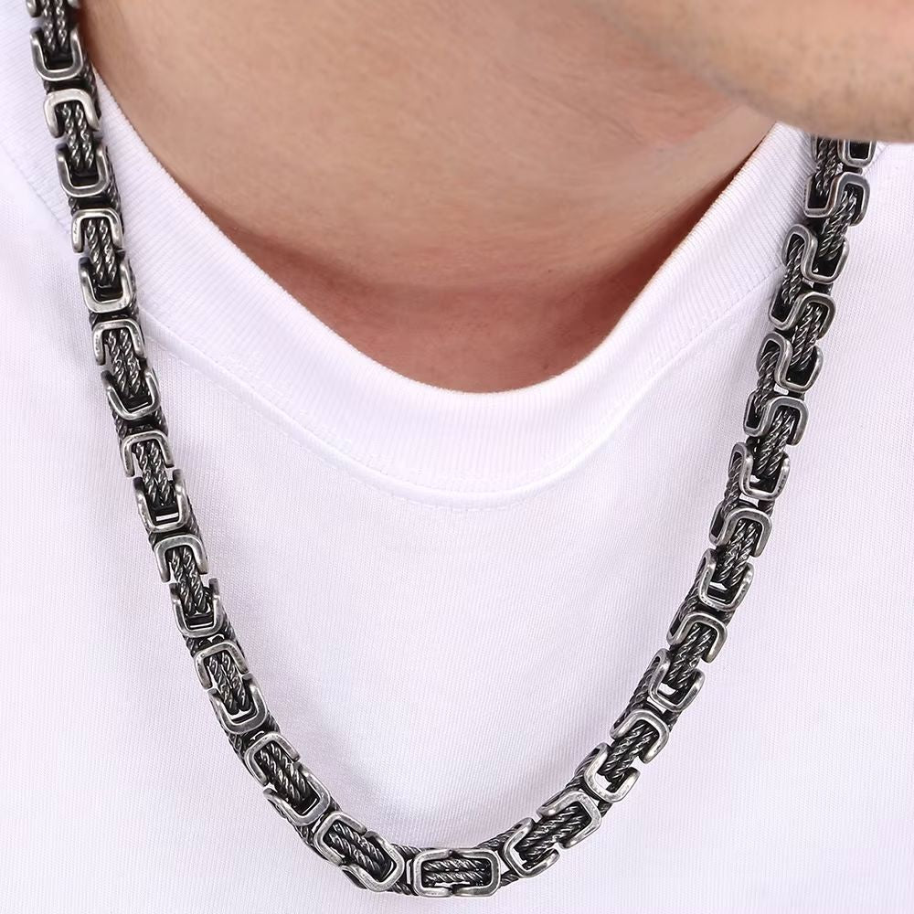 Braided Stainless Steel Necklace for Men Necklace Skaldic Jewelry 